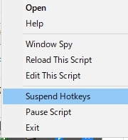 【AutoHotkey】Suspend Hotkeys